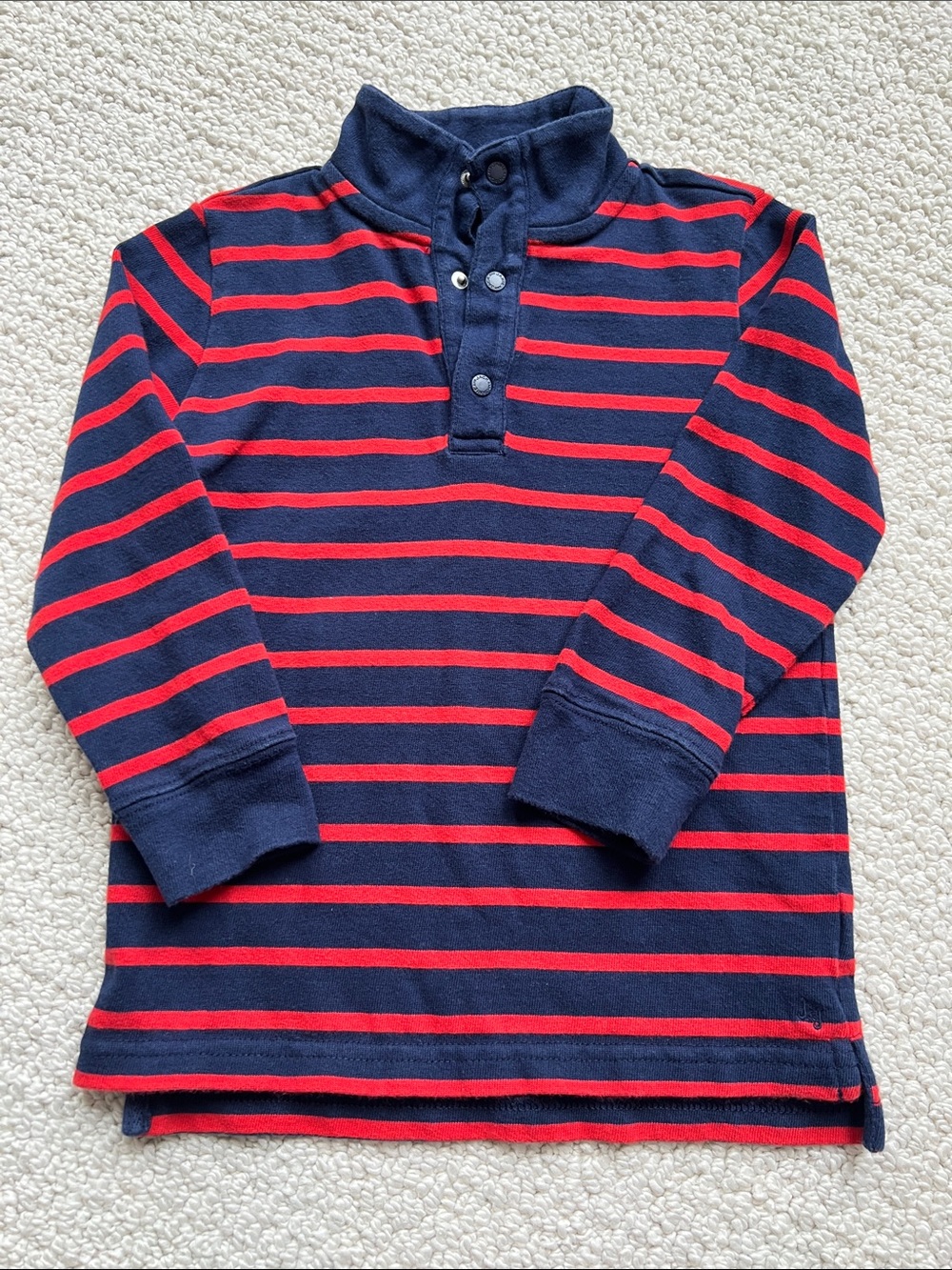 Janie and Jack Navy and Red Striped Long-Sleeve Pullover